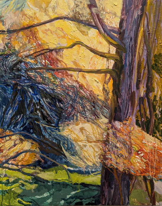 Golden Yellow Forest, oil on panel, 20 x 16