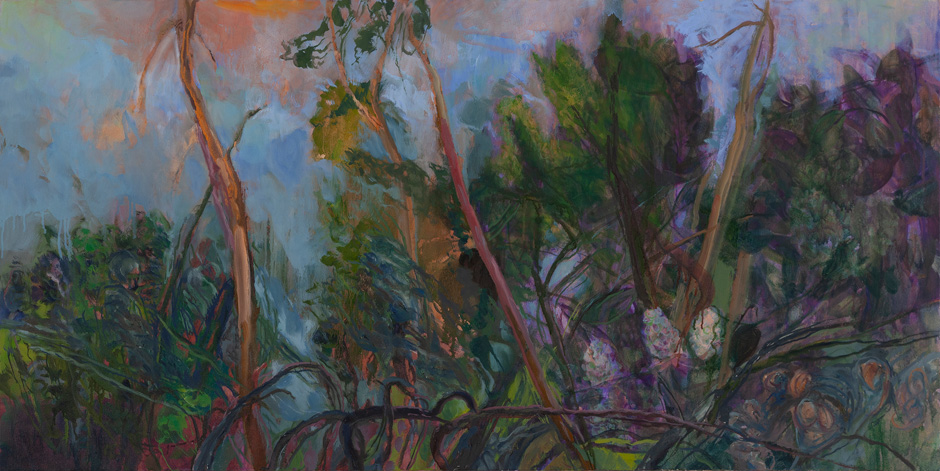 Mysteries in the Woodlands, oil on canvas, 24 x 48”