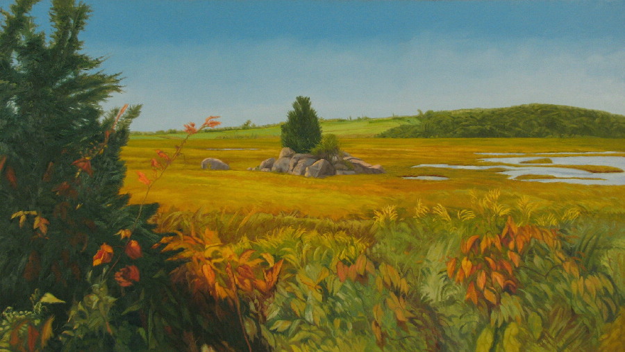 &lt;i&gt;Tidal Marsh,&lt;/i&gt; oil on canvas, 40 x 70&quot;