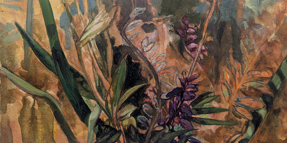 Wild Cuttings in Maine, oil on canvas, 10 x 20